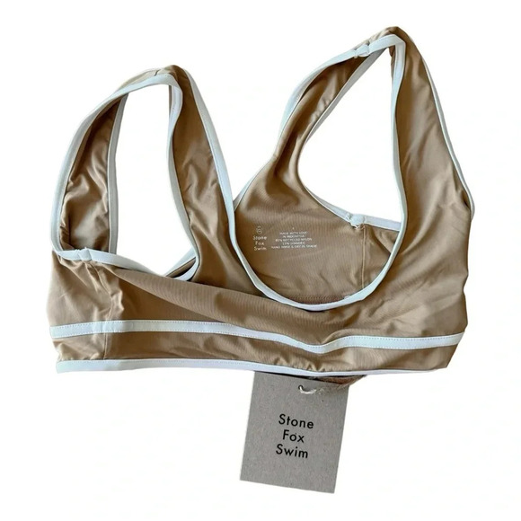 Stone Fox swim women’s top bikini dhalia tannin tan beige size Small NWT - Picture 6 of 8
